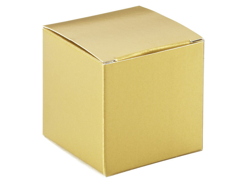 Gold foil cardboard cube gift box